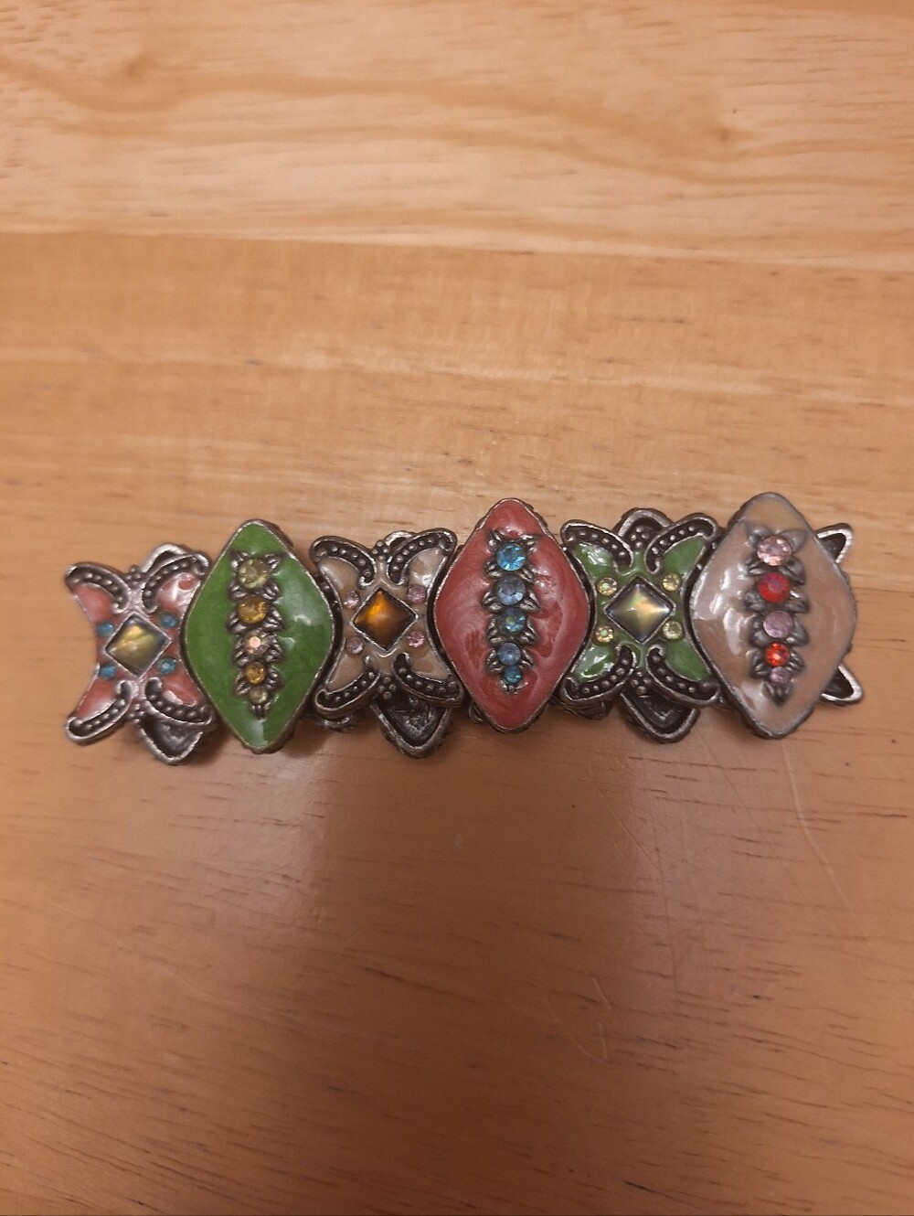 Multicolor Enamel and Rhinestone Bracelet